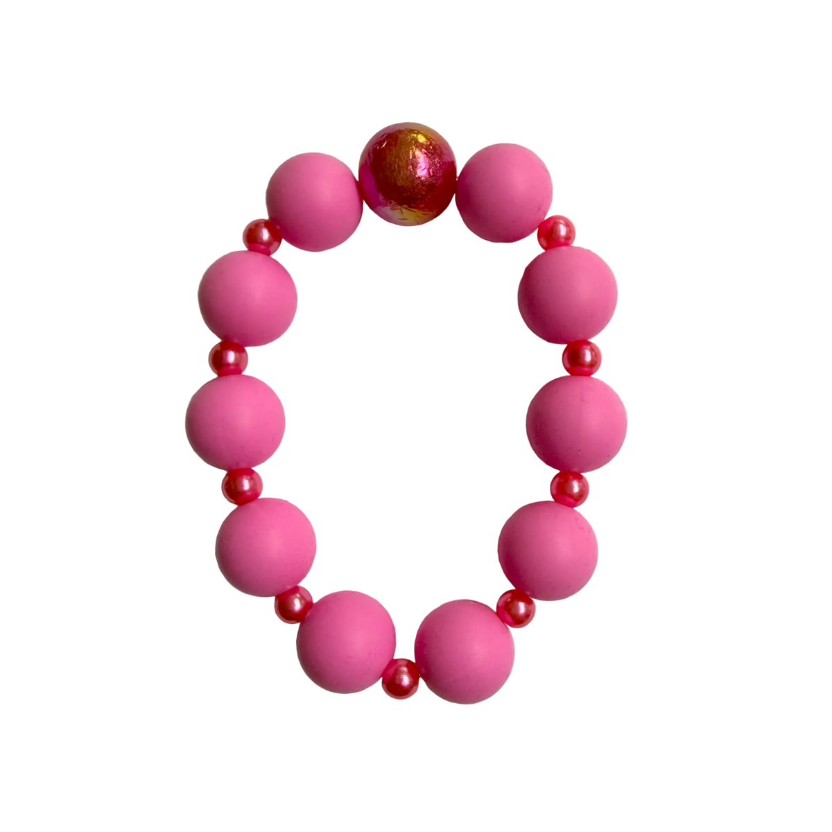 Pink Pulse handmade beaded bracelet in pink