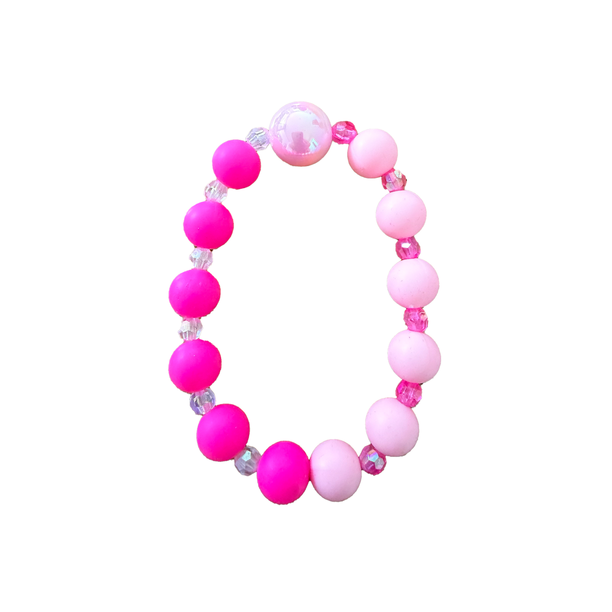 Fuchsia Divide handmade beaded bracelet in pink