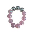 Blush Mirage handmade beaded bracelet in pink and silver