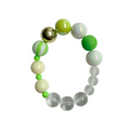 Palm Glow handmade beaded bracelet in striped, lime green and clear