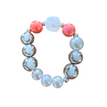 Coral Pearl handmade beaded bracelet in silver, white and coral