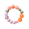 Peach Mirage handmade beaded bracelet in orange, gold and pink