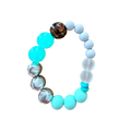 Turquoise Mirage handmade beaded bracelet in turquoise, white and frosted glass
