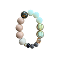 Amber Terra handmade beaded bracelet in gold, cream and sand