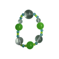 Citrus Clear handmade beaded bracelet in green, lime green and yellow