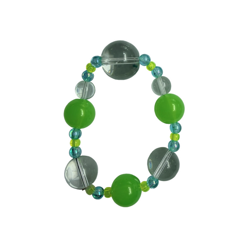 Citrus Clear handmade beaded bracelet in green, lime green and yellow