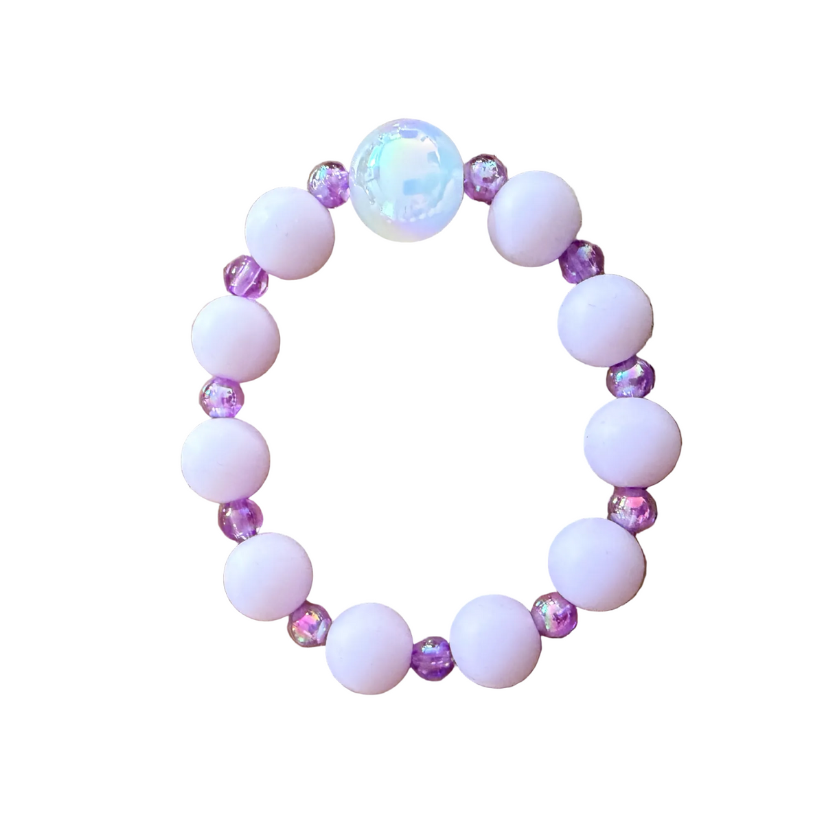 Lilac Whisper handmade beaded bracelet in purple and pink