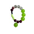 Lime Volt handmade beaded bracelet in purple, lime green and gold