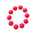 Poppy Red handmade beaded bracelet in red and cream