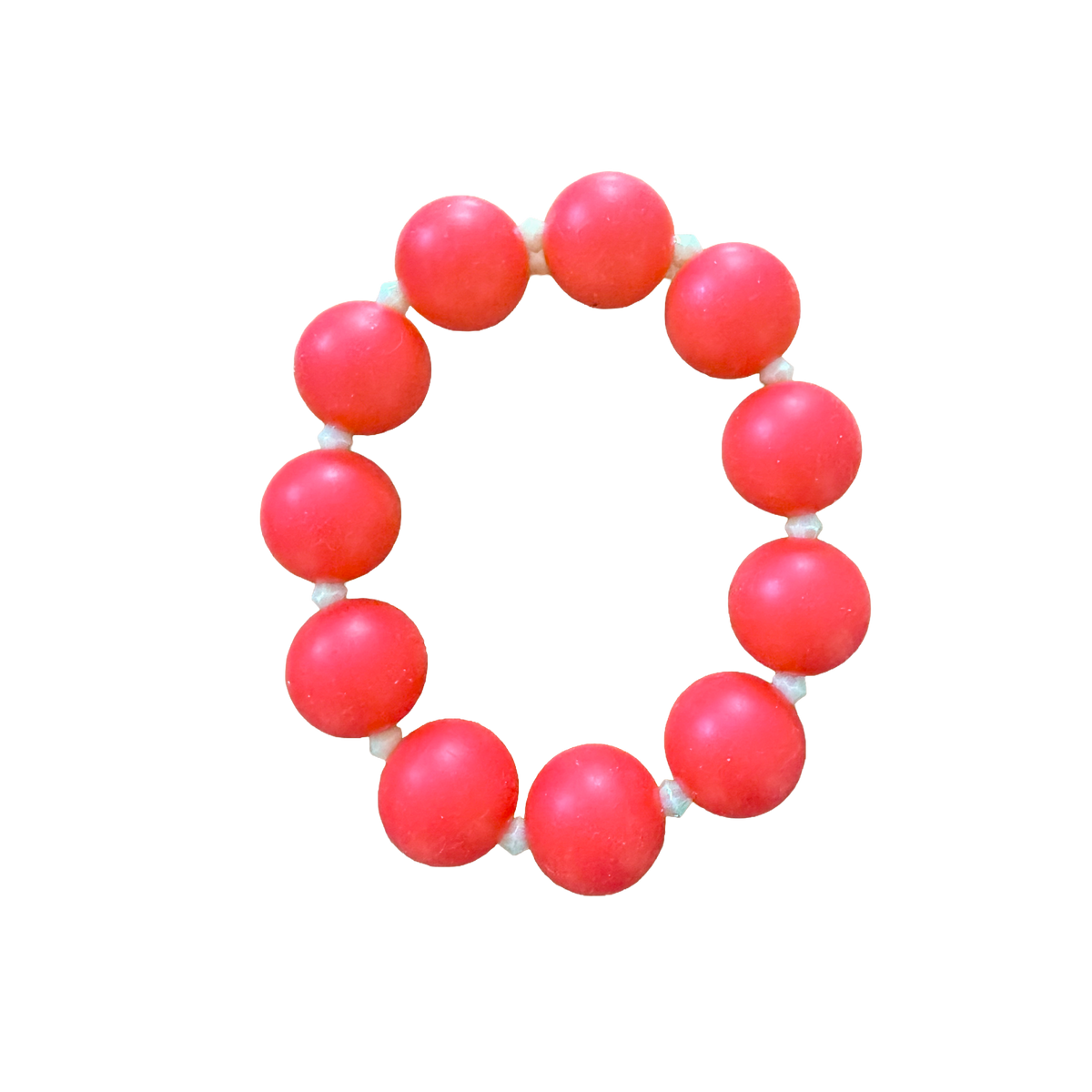 Red Pearl handmade beaded bracelet in red and white