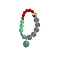 Red Volt handmade beaded bracelet in red, blue and gold