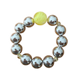 Silver Citrine handmade beaded bracelet in silver and yellow