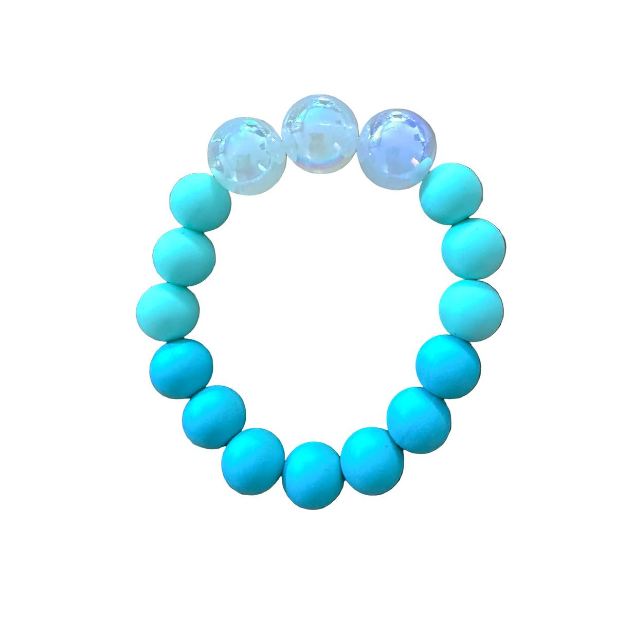 Turquoise Current handmade beaded bracelet in turquoise and white