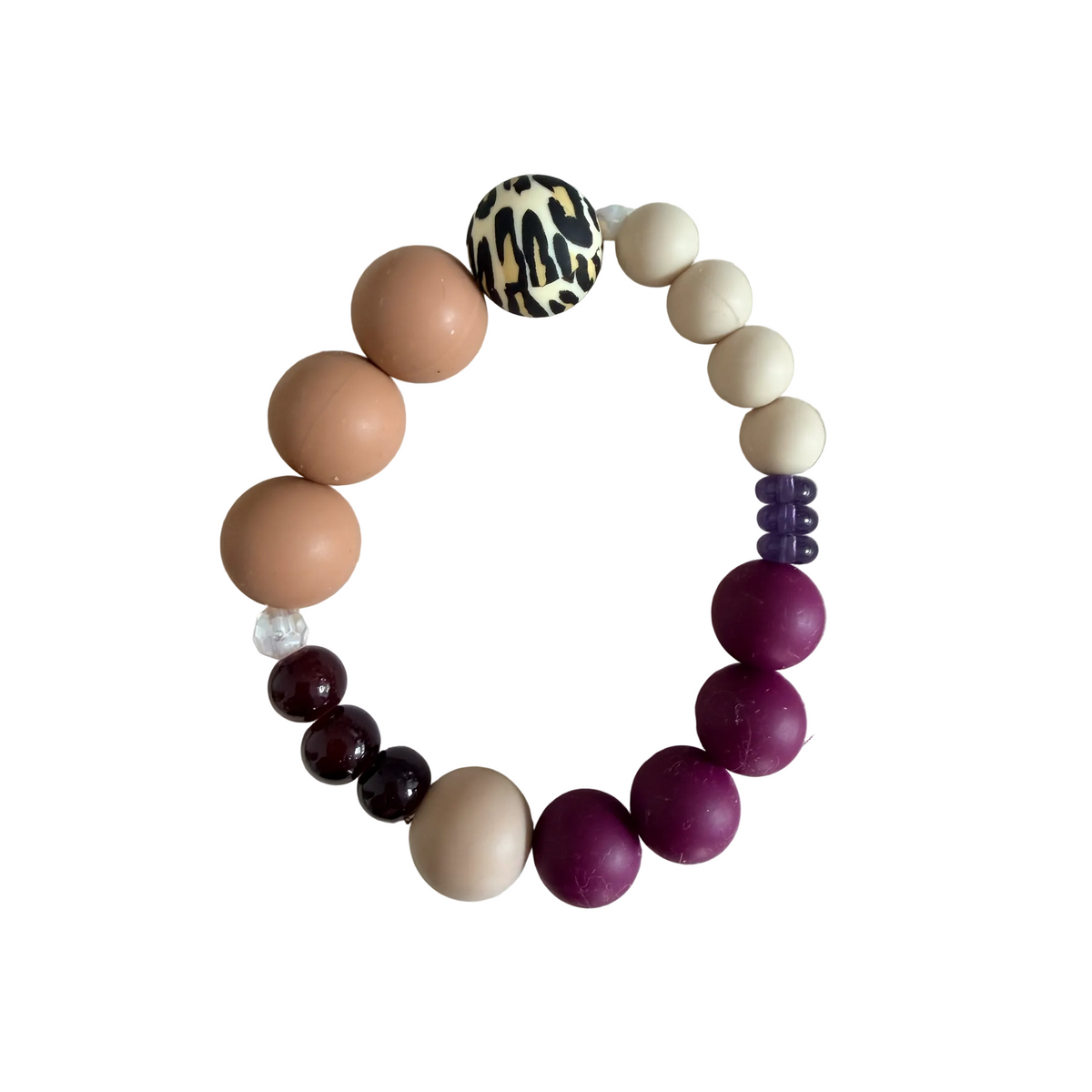 Wildberry Terra handmade beaded bracelet in brown, cream and sand