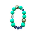 Forest Facet handmade beaded bracelet in blue, turquoise and gold