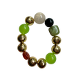Terra Bloom handmade beaded bracelet in green, gold and lime green