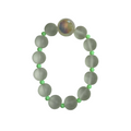 Sea Mist handmade beaded bracelet in green, frosted glass and white