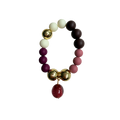 Wine Reverie handmade beaded bracelet in gold, brown and cream